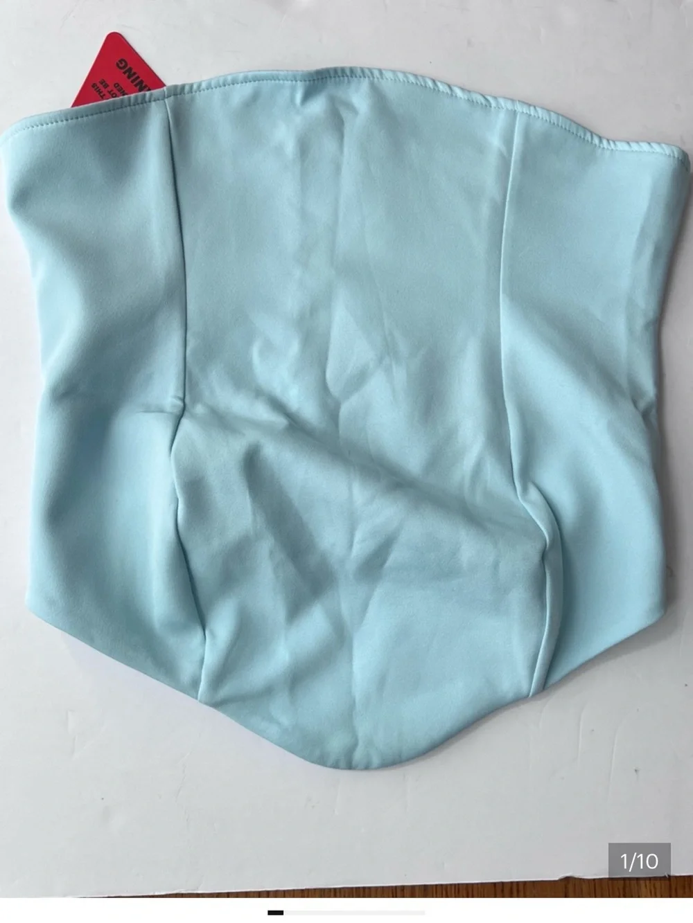 EGO Light Teal Bandeau Dipped Hem Corset Top - Size 10 = US 6 NWT - Coachella